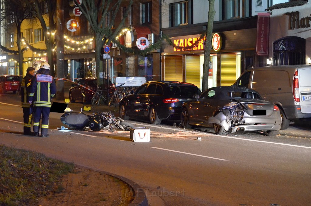 VU Krad gegen PKW Koeln Braunsfeld Aachenerstr P023.JPG - Miklos Laubert